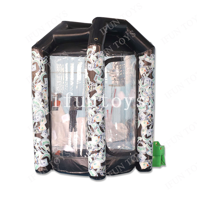 Inflatable Money Booth Event Cube Cash Grab Machine Inflatable Money Booth with Air Blower For Promotion / Party