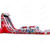 27 Feet Tall Liquid Magma Slide Marble Red And Gray Inflatable Water Slide Slip N Slide with Pool for Kids