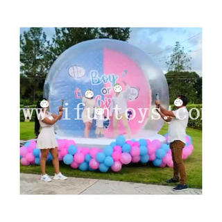 Baby Shower Inflatable Gender Reveal Snow Globe Bouncy Castle Moonwalk for Party