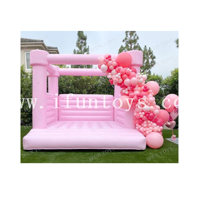 Macaron Colorful Inflatable Jumping Castle Bouncer / Mini Size Inflatable Baby Bouncer Jumping House for Wedding Party