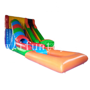 Outdoor inflatable Tunnel Water Slides with Pool/Tunnel Inflatable Slip N Slide/Inflatable Splash Tunnel Slide For Kids