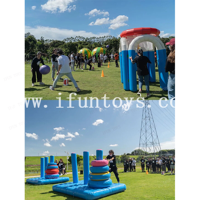 Team building equipment Interactive inflatable basketball game for