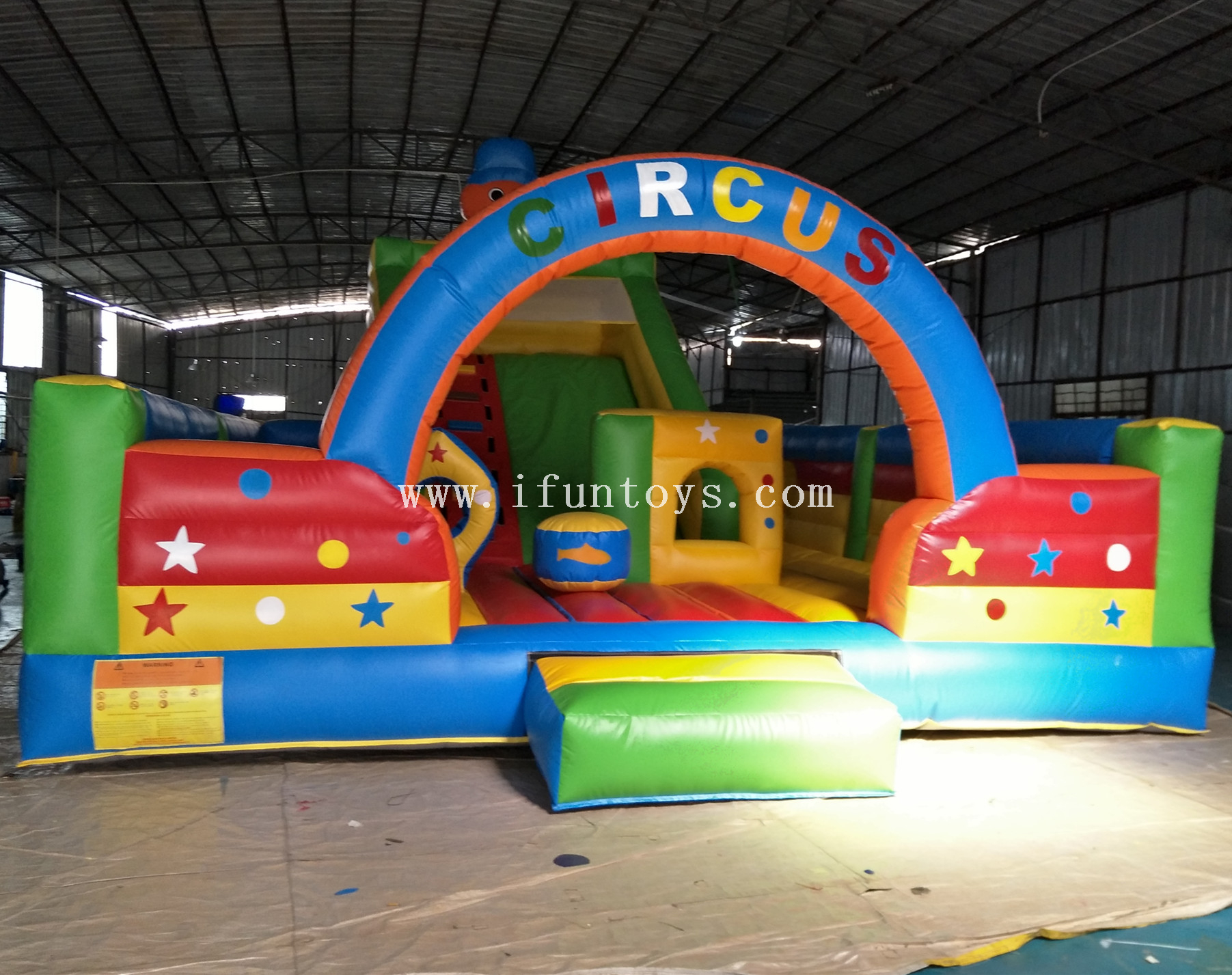 Outdoor inflatable clown fun city/Inflatable clown playground/inflatable Circus jumping castle for kids