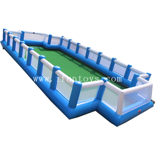 Giant inflatable street soccer pitch football court soccer ball arena with wall for sale