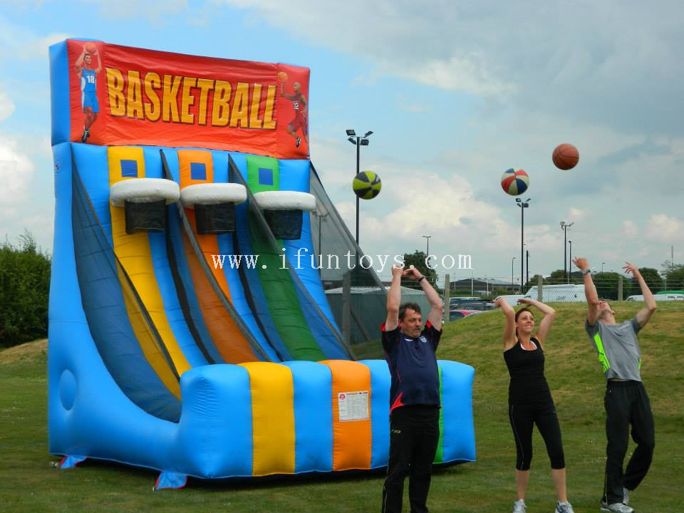 3 hoops Inflatable Basketball Hoop/ Kids Basketball Shoot Sport Game