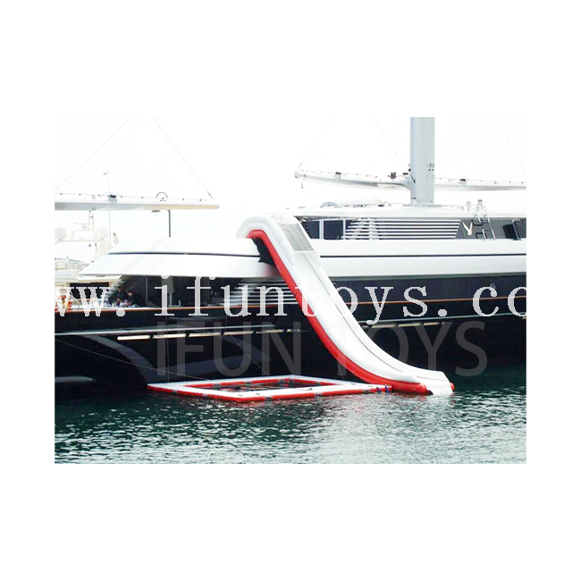 Floating Inflatable Yacht Slide / Dock Boat Slide for Water Games