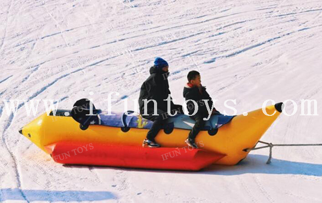 Double Tube Snow And Water Flying Banana Boats Aqua Inflatable Banana Boat Inflatable Snow Banana Boat For Kids And Adults