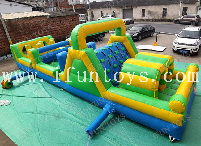 Cheap Kids Adult Inflatable Land Obstacle Coure Assault Challenge Army Inflatable Bounce House Obstacle Course for Sales