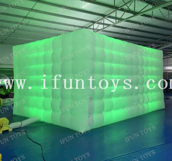 Outdoor Inflatable Air Cube Tent Fancy Inflatable Tent House with Lights for Event Business/Private Use
