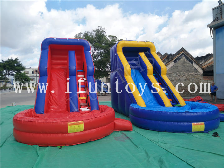 Cheap Inflatable Water Slide / Slip Slide with Swimming Pool for Kids