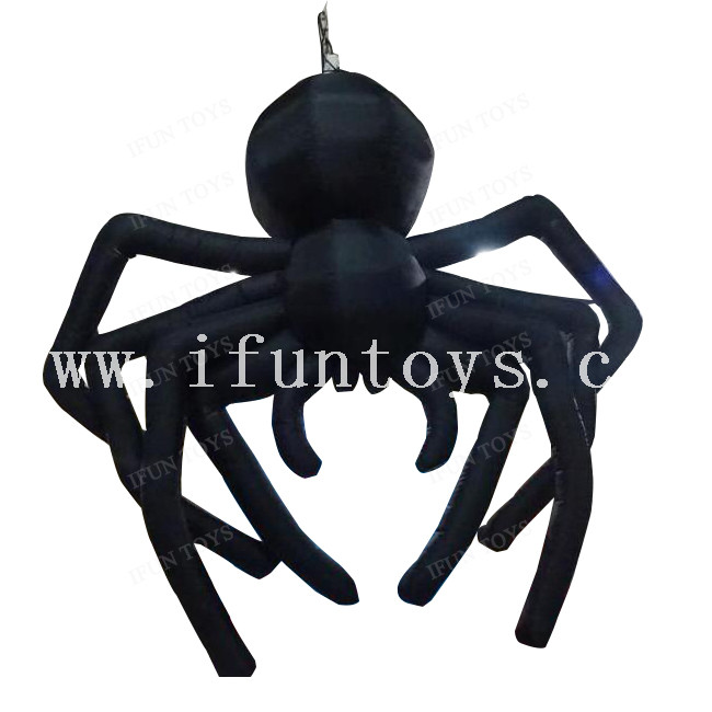 Halloween Decoration Giant Inflatable Black Spider / Hanging Spider for Event