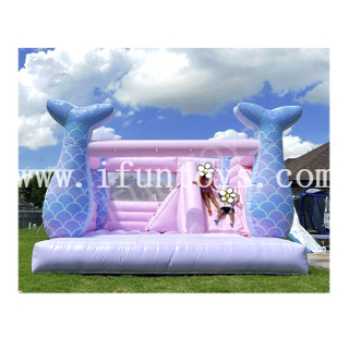 Commercial Soft Play Mobile Playground Inflatable Mermaid Bouncer with Slide for Kids And Adults