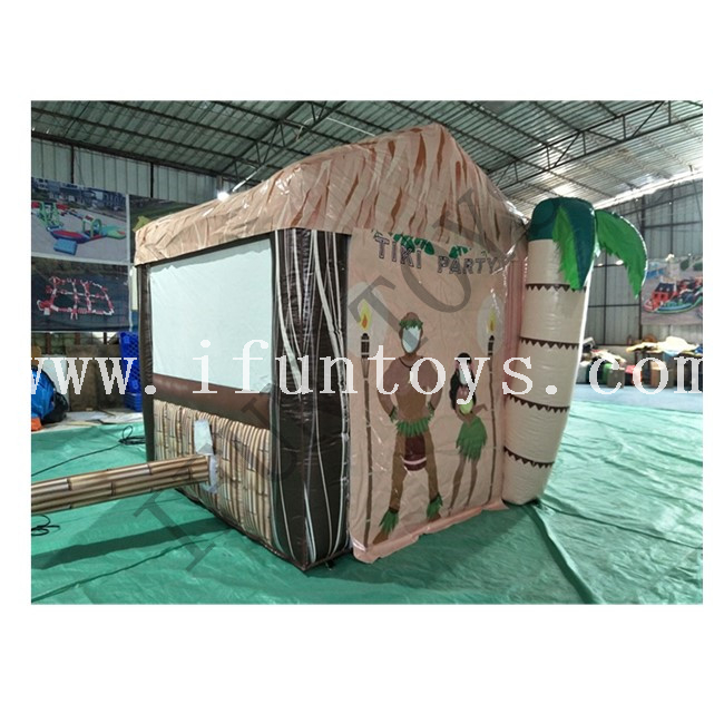 Tropical Theme Inflatable Food Booth / Inflatable Tiki Bar Tent / Inflatable Food Drink Concession for Outdoor Event