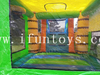 Tropical Inflatable Tiki Island Combo Bounce House with Wet Or Dry Water Slide And Basketball Hoop for Sales