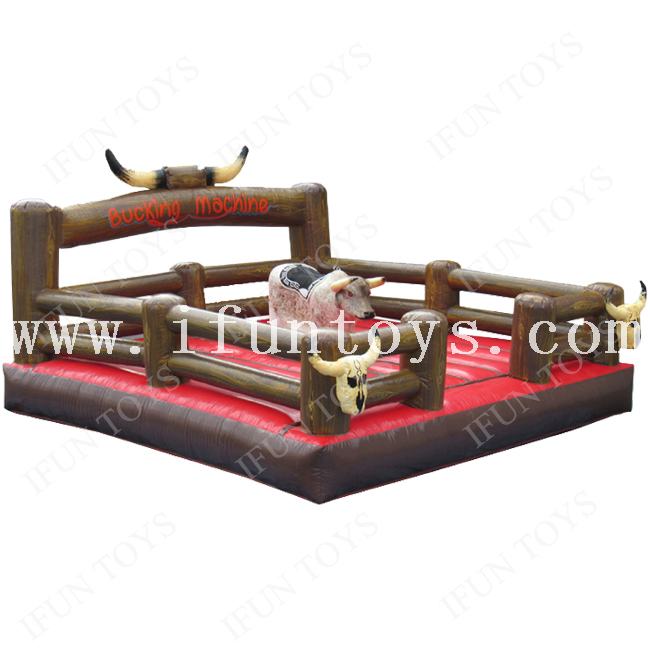 Interactive Game Inflatable Bucking Machine / Inflatable Mechanical Bull Riding Machine for Sale