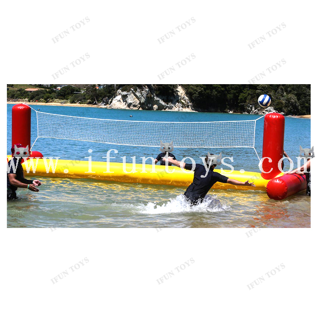 Water Play Equipment Portable Inflatable Floating Volleyball Net / Water Volleyball Court/ Volleyball Field for Sports