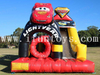 Interactive Cars Challenge Obstacle Course Inflatable Race Car Theme Obstacle and Slide Jumping Bouncer for Team Sports
