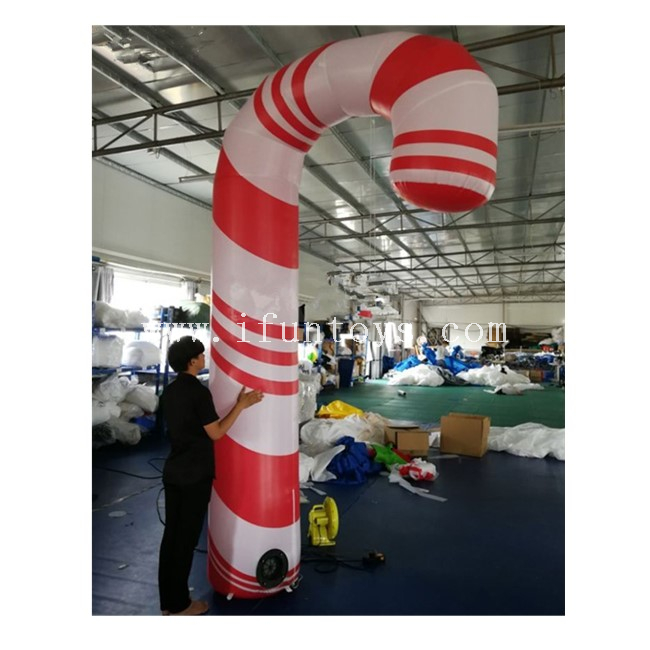 2.5m tall Inflatable Candy Cane / Inflatable Walking Stick / Inflatable Christmas Crutch for Outdoor Decoration