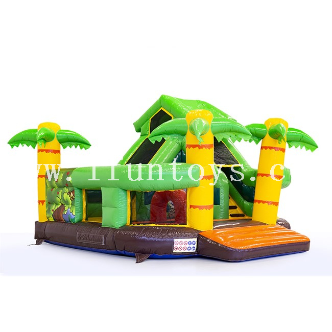 Outdoor Inflatable Amusement Park / Inflatable Funcity Jungle Jumping Bouncy Combo with Slide