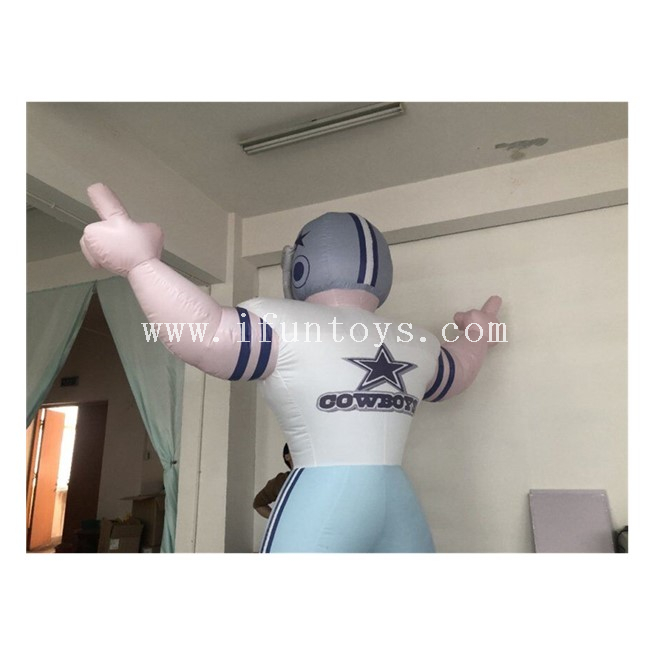 3m Tall Inflatable Football Player / NFL Inflatable Bubba Player / Giant Inflatable Soccer Player Model for Advertising