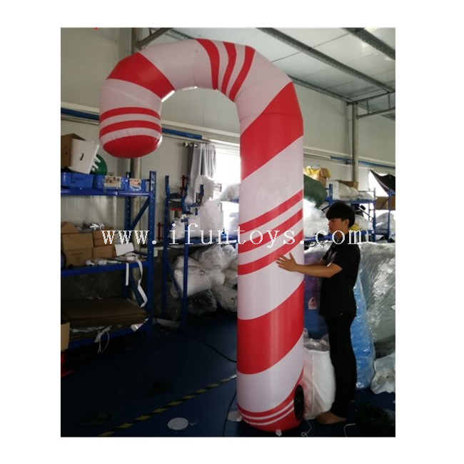 2.5m tall Inflatable Candy Cane / Inflatable Walking Stick / Inflatable Christmas Crutch for Outdoor Decoration