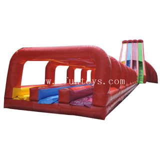 Giant Inflatable Triple Water Slide / Inflatable Drop Out Slide / Inflatable Water Splash Slip N Slide 