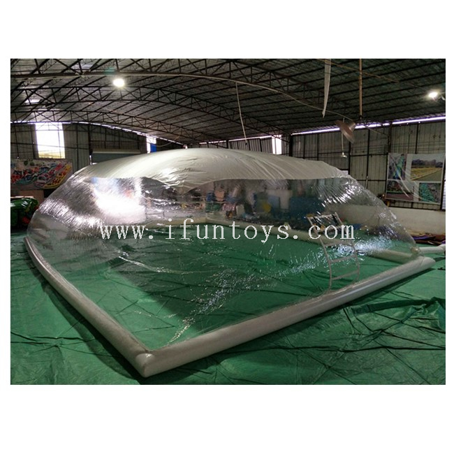 Transparent Inflatable Pool Dome / Inflatable Swimming Pool Cover Tent