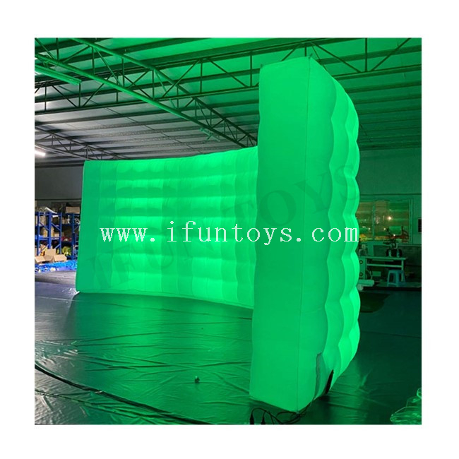 LED Lighting Inflatable Curved Wall Inflatable Backdrop Inflatable Partition Wall for Events
