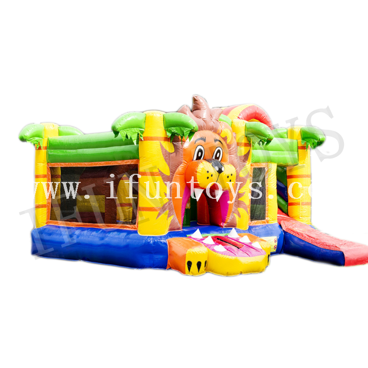 Inflatable Lion Bouncer / Kids Inflatable Moonwalk Combo / Jumping ...